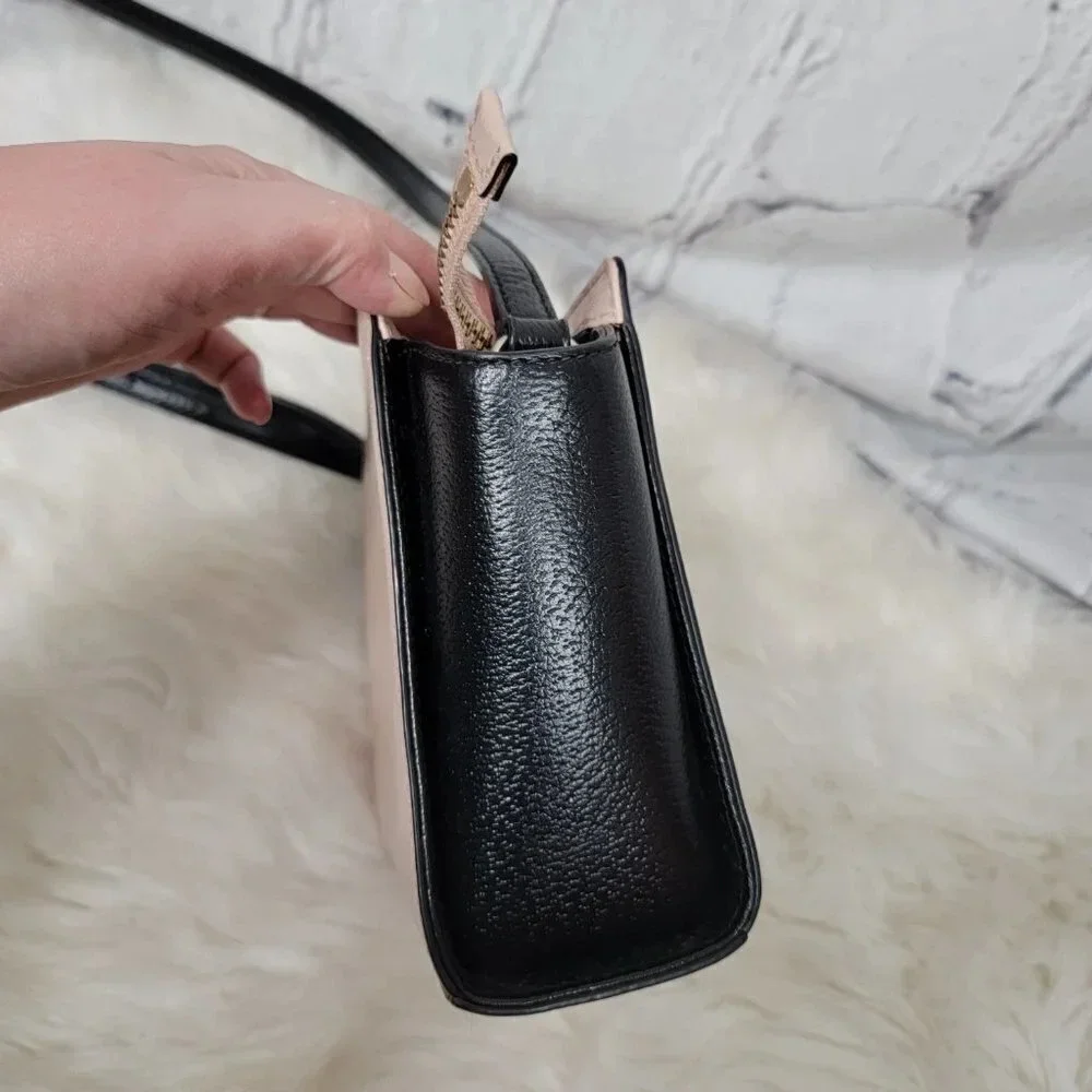 Kate Spade HAYDEN Crossbody Blush Pink & Black Mini Small Bag Purse Classic Chic